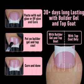 NOVO OVO White French Tip Toe Nail Tips with Moon Curve for Medium & Short Nail Beds, Berry Pink Sharp Square,Thick Toenail Extension, Soft Gel False Nail Kit,Full Cover Acrylic,DIY x15 Sizes 240 pcs