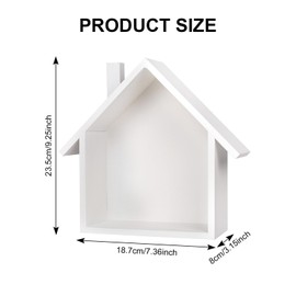 Floating Wooden Shelves In House Shape, Wooden House Decorative Wall Shelf, Small Wall Shelves In House Shape, Rustic Shelf In House Shape Wall Decoration, Retro And Nostalgic Wall Decoration Shelf