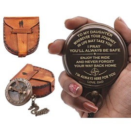 Compass for Son,Daughter, Grandson, Mom to Son, Mom to Daughter, Dad to Son, Dad to Daughter, Grandson Gift (Dad to Daughter)
