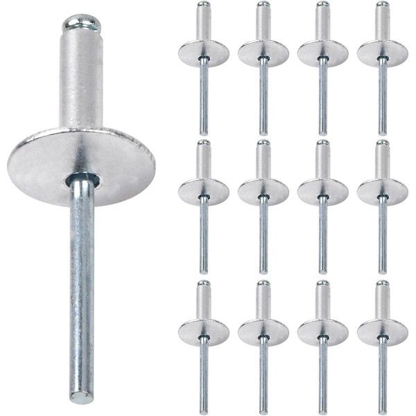 Aluminium Blind Rivets with Large Flange 60 Pieces 4.8 mm