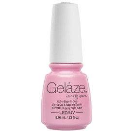 China Glaze Gelaze Gel-N-Base In One Nail Polish, My Sweet Lady, LED/UV-Cured Gel Polish with 2-in-1 Base Coat, Chip-Resistant Formula, 0.33 fl oz