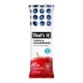 That's it. Fruit Bars 12 Variety Pack 100% Natural Real Fruit Bar, High Fiber Vegan, Gluten Free, Paleo, Non-GMO, No Sugar (6 Strawberry, 6 Blueberry)