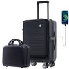 Tibokwoop Carry-on Luggage 20 Inch Front Open Luggage Lightweight Suitcase