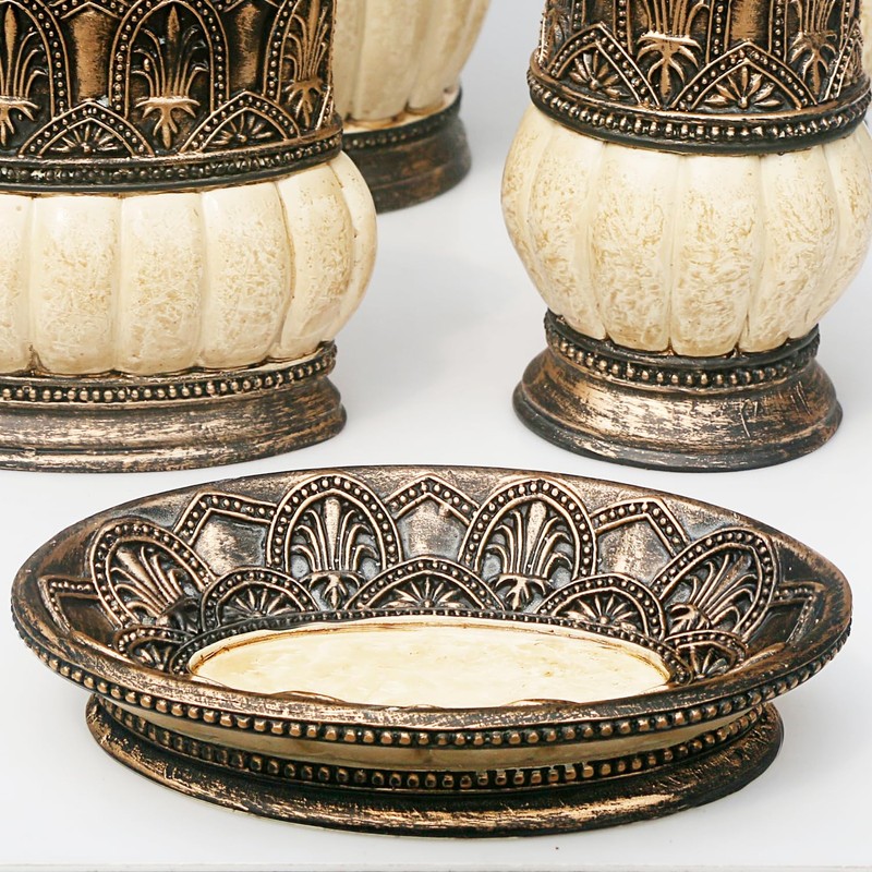 6 Pieces Pumkins Bathroom Accessories Set Including Trash Can, Cup,