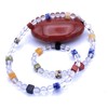 Rock Crystal Jewellery Necklace with Colourful Gemstone Cube Clasp 925