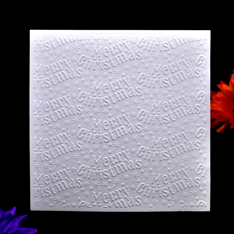 KWELLAM Merry Christmas Star Background Plastic Embossing Folders for Card