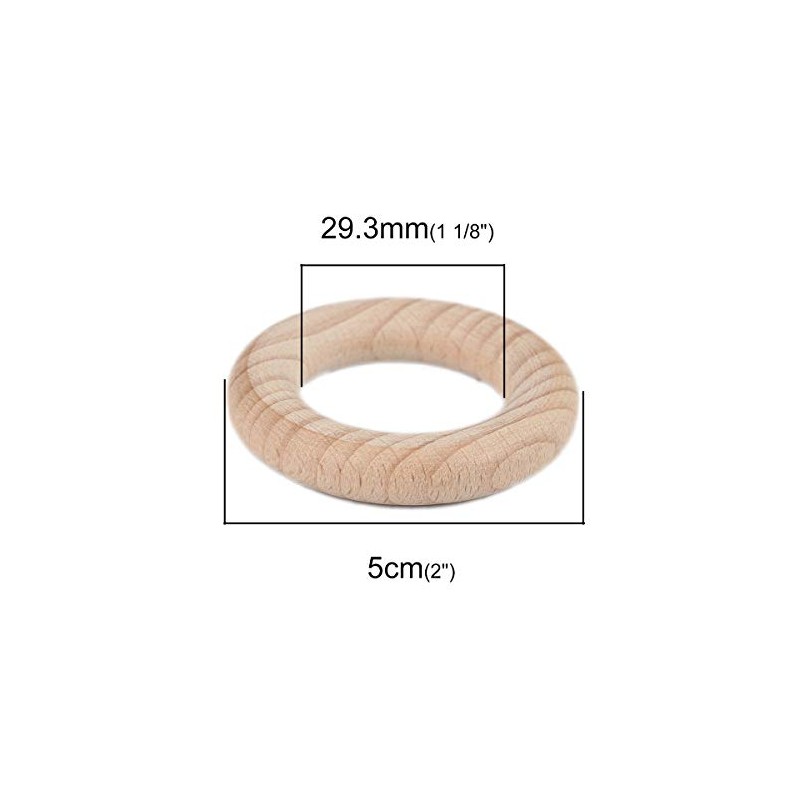 SiAura Material Pack of 2 Natural Beech Wood Rings 5