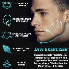 smim 6PCS Jaw Exerciser Face Trainer for Sharper Jawline - Double Chin Reducer Jaw Toner with 3 Levels Of Resistance - Jawline Exerciser Chew - Jaw Toner for Men & Women to Strengthen Facial Muscles