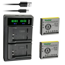 Kastar Battery 2-Pack and LTD2 USB Charger Compatible with SiOnyx Aurora SX-50 Battery, PRO Night Vision Camera, IR Night Vision Camera, Day/Night Action, Sport Water-Resistant IR Night Vision Camera