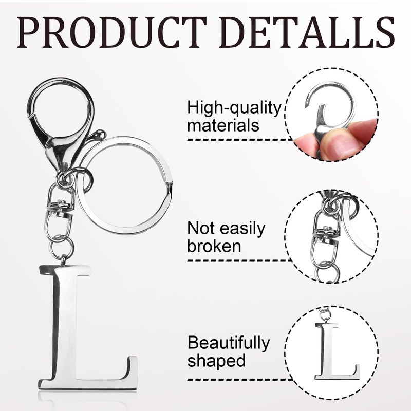ORUZA Letter Keyring Alphabet Initial Keychain, Metal Letter Key Ring