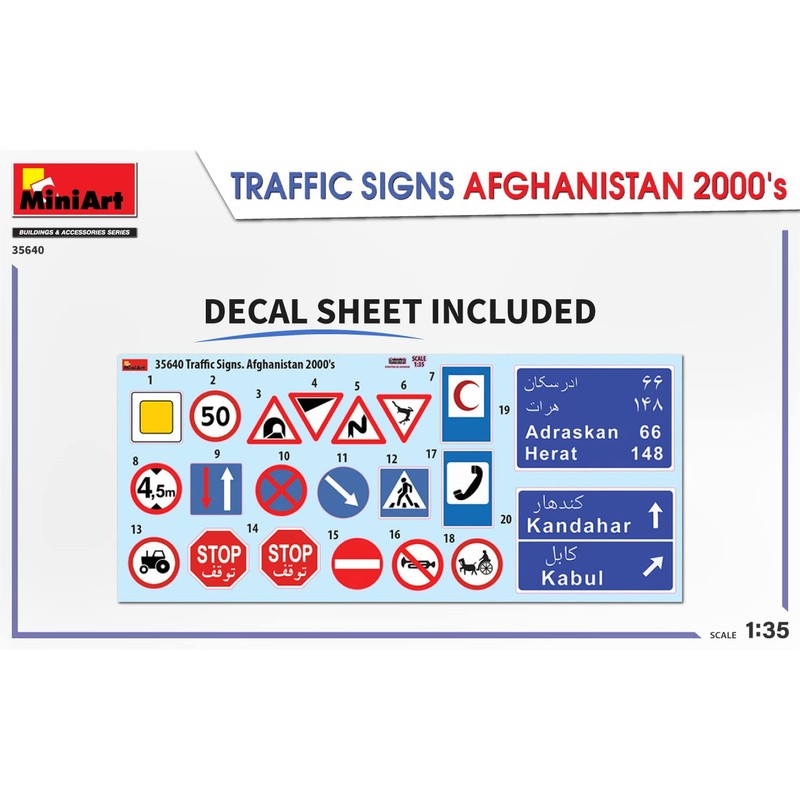 Mini Art MA35640 1/35 Afghanistan Traffic Sign Set 2000s Plastic