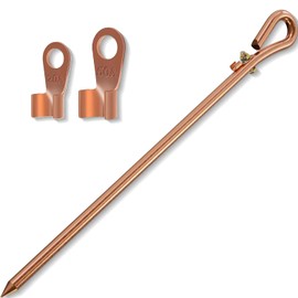 Generator grounding kit with 6ft Female Ground Cord,grounding rod for generator,Grounding Wire with Crocodile Clip for Electric Fences,Antennas (17.4 inch Ground Rod)