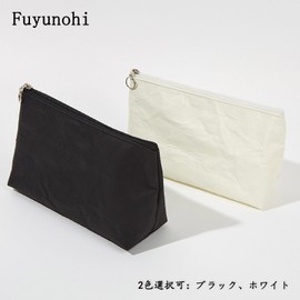 Fuyunohi Makeup Pouch, Mini Accessory Case, Makeup Pouch, Compact, Ultra Lightweight, Black, Ponytail, Fashion.., square-black