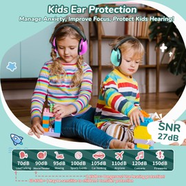 MelonArt Kids Ear Protection Ear Muffs Noise Cancelling Headphones for Kid Toddler Adult Autism Sensory, 27dB Noise Reduction Earmuffs Hearing Safety for Shooting Monster Truck Concert Fireworks