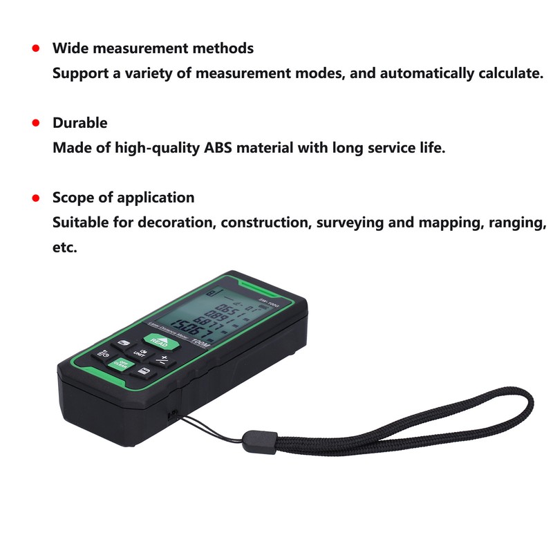 SW‑100G Green Light Rangefinder Handheld Universal Distance Meter for Indoor