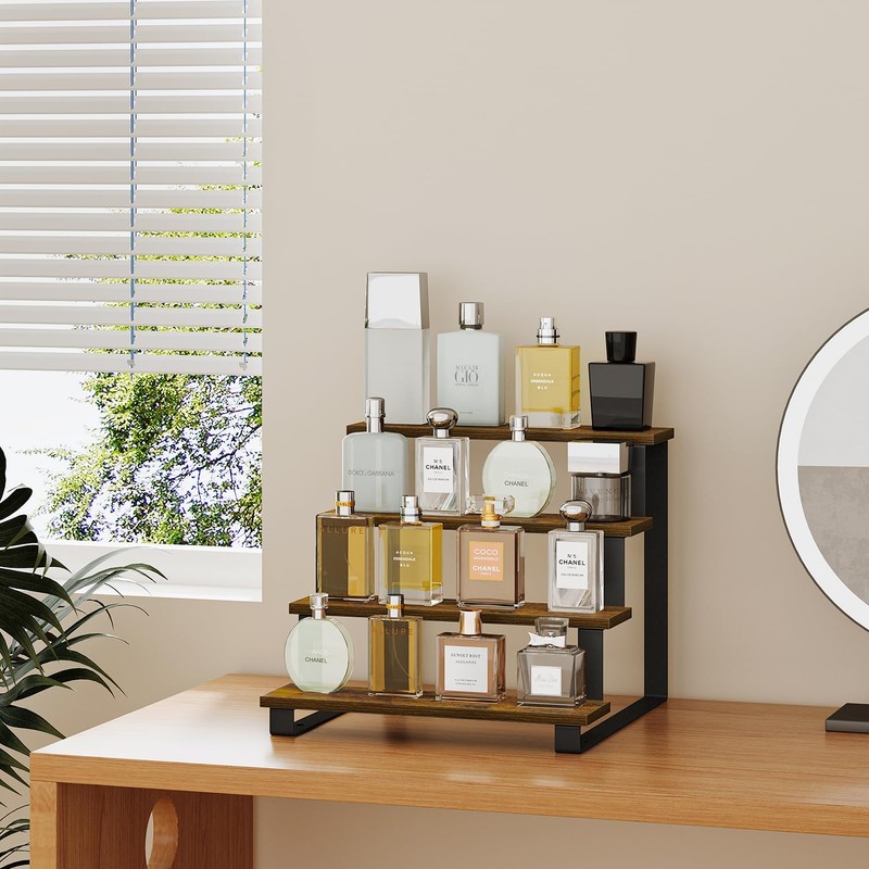 YINMIT Wooden Display Riser Stand,15.75 Inch Tiered Perfume and Cologne