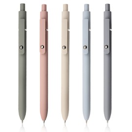 YOXMJDB Gel Pens, 5 Pcs 0.5mm Fine Point Smooth Writing Pens Japanese Cute Pens, High-End Series Black Ink Pens for Journaling Note Taking, School Office Supplies for Women Men (5 Pcs Morandi)