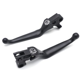 HTTMT- Black Skull Brake Clutch Hand Lever Compatible with H-D 96-07 Dyna /96-07 11-14 Softail [P/N:MT241-027S-GBK]