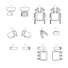 Simplicity Fleece and Sherpa Lined Crutch Pads, Bag and Toe Cover Sewing Pattern Kit, Code S9724, One Size, Multicolor