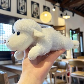 lilizzhoumax Cute Lamb Plush Toy 24cm/9inch Realistic Simulation Stuffed Animal White Sheep Cute Super Soft Home Decoration Birthday Party Gift for Kids boys girls Easter