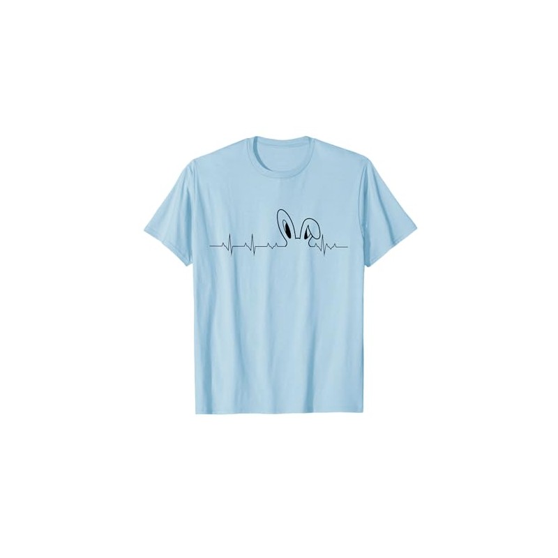 Cute Easter Bunny Heart Beat Rabbit Ears EKG T Shirt