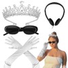 Uintoon Princess Costumes Accessories for Women Crown Headband Long White