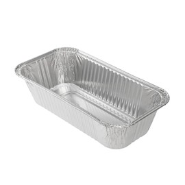 Restaurantware Foil Lux 12.5 x 6.5 Inch Loaf Foil Pans 25 Oven-Ready Foil Trays Lids Sold Separately 1/3 Third-Size 5 LB Silver Aluminum Disposable Baking Pans Freezable