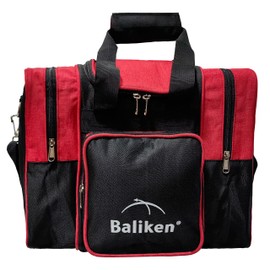 BALIKEN WaLiken Single Bowling Ball Bag- Holds One Bowling Ball One Pair of Bowling Shoes Up to Size 13 Men’s Shoes (Red)