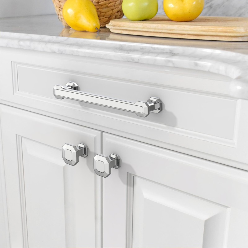Asidrama 10 Pack 5 Inch(128mm) Polished Chrome Kitchen Cabinet Handles,