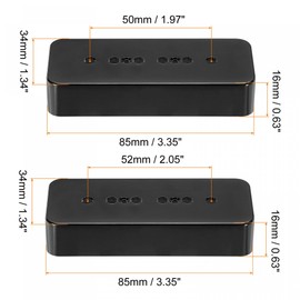 sourcing map Guitar Pickup Cover 50mm 52mm Pole P90 Double Coil Pickup Plastic Closed Shell for Electric Guitar Black 2 Pack