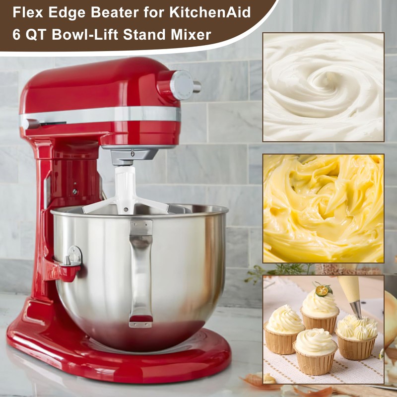 Flex Edge Beater for KitchenAid 6 QT Bowl-Lift Stand Mixers