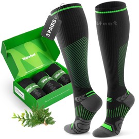 WAKEFEET Compression Socks Men Women 3 Pairs, Compression Socks 20-30 mmHg for Sports, Running, Fitness Flight
