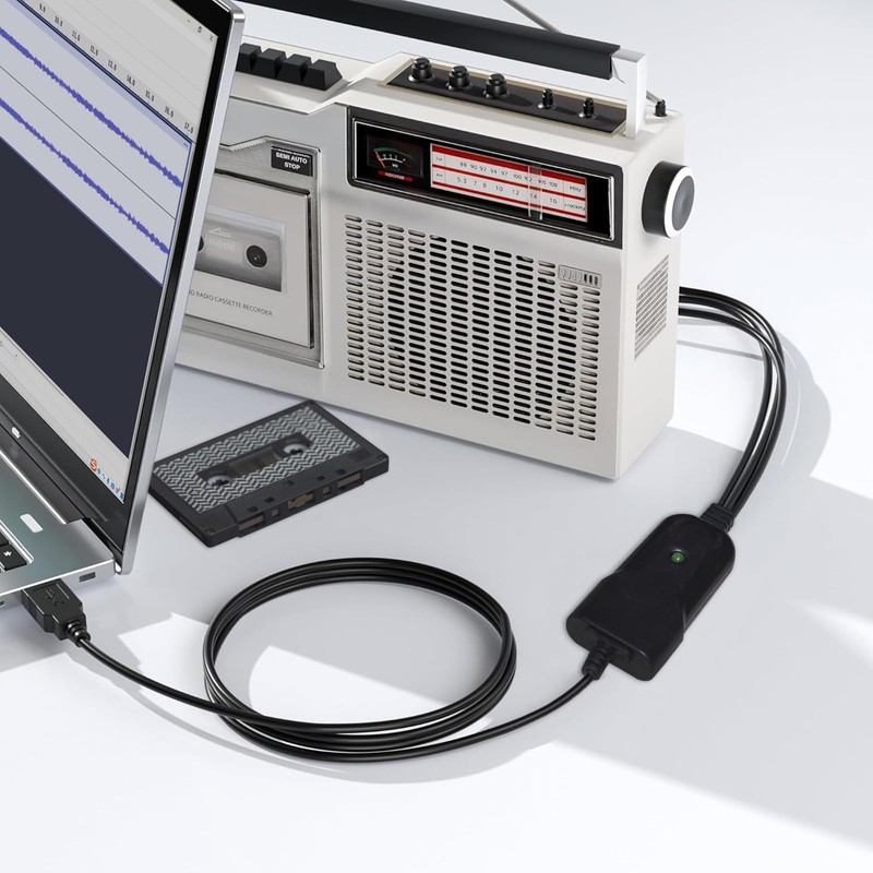 Wiistar USB Audio Capture Card Cassette Tapes AM FM Radio
