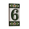 Ceramic Tile Numbers and Letters Green Floral Tile Size 7.5cm