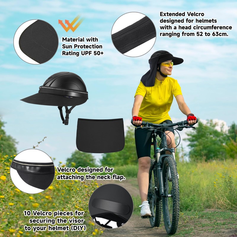 Tontron Hosriding Helmet Visor | Removable Helmet Sun Shade (Black