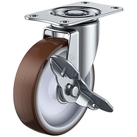 Uei Caster: E Series, E-S Type, Free-Caster with Stopper, Urethane (Nylon Foil) Car, Wheel Diameter φ2.0 inches (50 mm), Manufacturer Model: E-50URS