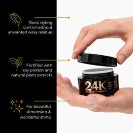 SALLY HERSHBERGER 24K Vanity Hair Shaping Balm - Smoothing, Buildup-Free Texturizing Balm For Sleek Shine - Infused With Soy Protein For A Soft and Flexible Hold - Paraben and Sulfate Free - 1.7 oz