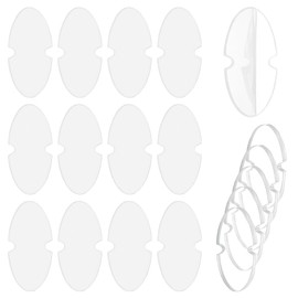 BENECREAT 50PCS Acrylic Pom Pom Hat Removable Buttons, Oval Pom Pom Base, Knitted Hat Maker's Fastener Tool for Fixing Pom Poms, Handmade Buttons, Approx. 3mm Thick