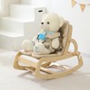 3-in-1 Baby Bouncer Adjustable Wooden Rocker Chair, Ergonomic Design Baby