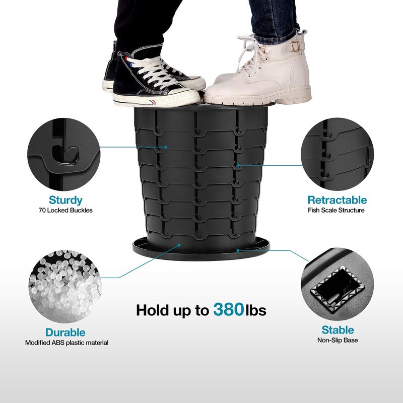 TRIPTIPS Upgrade Retractable Portable Toilet Travel Toilet Adjustable Height Camping