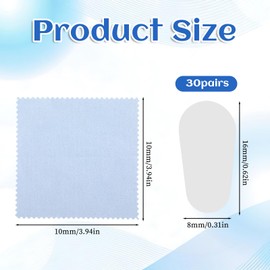 JIYIN 30 Pairs Eyeglasses Nose Pads, 1mm Thk White Soft Silicone Anti Slip Nose Pads for Glasses with Glasses Cloth Clear Adhesive Bridge Pad for Eyeglass Sunglasses