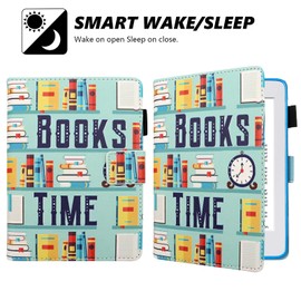 Dteck for Fire HD 8/ Fire HD 8 Plus (10th Generation) Case 8" 2020 Release, PU Leather Protective Folio Wallet Case with Auto Sleep Wake/Stand Function, Lightweight Slim Cute Fold Cover (Books Time)