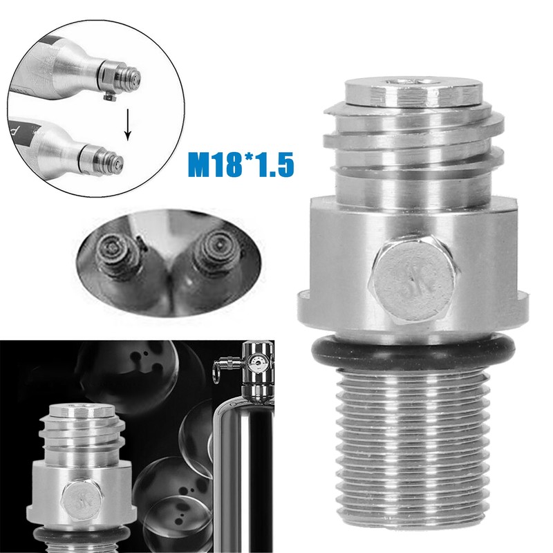 Soda Cylinder Valve Electroplating Brass CO2 Valve Adapter for M18x1.5