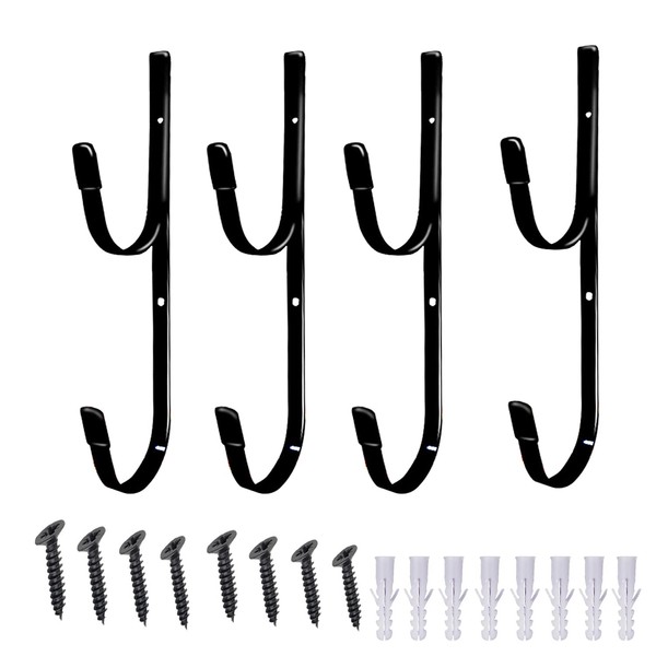 4pcs Pool Pole Hanger, Swimming Metal Brackets Pool Hook Hanger