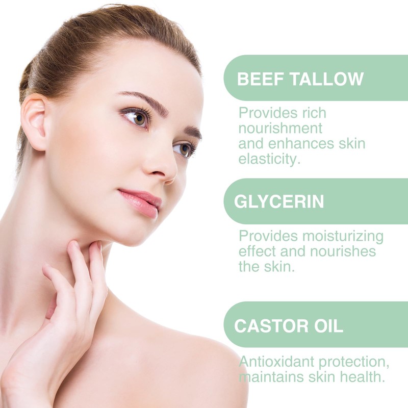 atnayo Grass-fed Beef Tallow with Frankincense Oil & Castor Oil,
