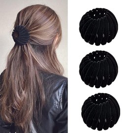 3PCS Bird Nest Magic Hair Clip,Birds Nest Hair Clips for Women,Hair Bun Maker Ponytail Holders for Thick Thin Hair