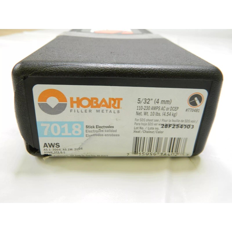 Hobart 7018 5/32" Stick Welding Rods Electrodes 10 lbs 770481