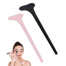 JUKOTA 2 Stück Silikon Mascara Shield,Lidschatten Schablone,Anfänger Eyeliner Schablone,Wiederverwendbar Wimpernlifting Pads,Augen-Make-up-Werkzeug für Damen Mädchen Frauen(Schwarz+Pink)