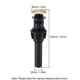 Waschbeckenstopfen, Länge 234 mm, modernes rundes Design, einfach zu bedienen, Waschbecken-Ablaufstopfen, Badezimmer-Waschbeckenabfluss-Siphon-Set, Waschbeckenstöpsel-Zubehör (SL)