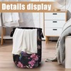 Pink Flower Hummingbird Laundry Basket, Foldable Waterproof Laundry Hamper Tote